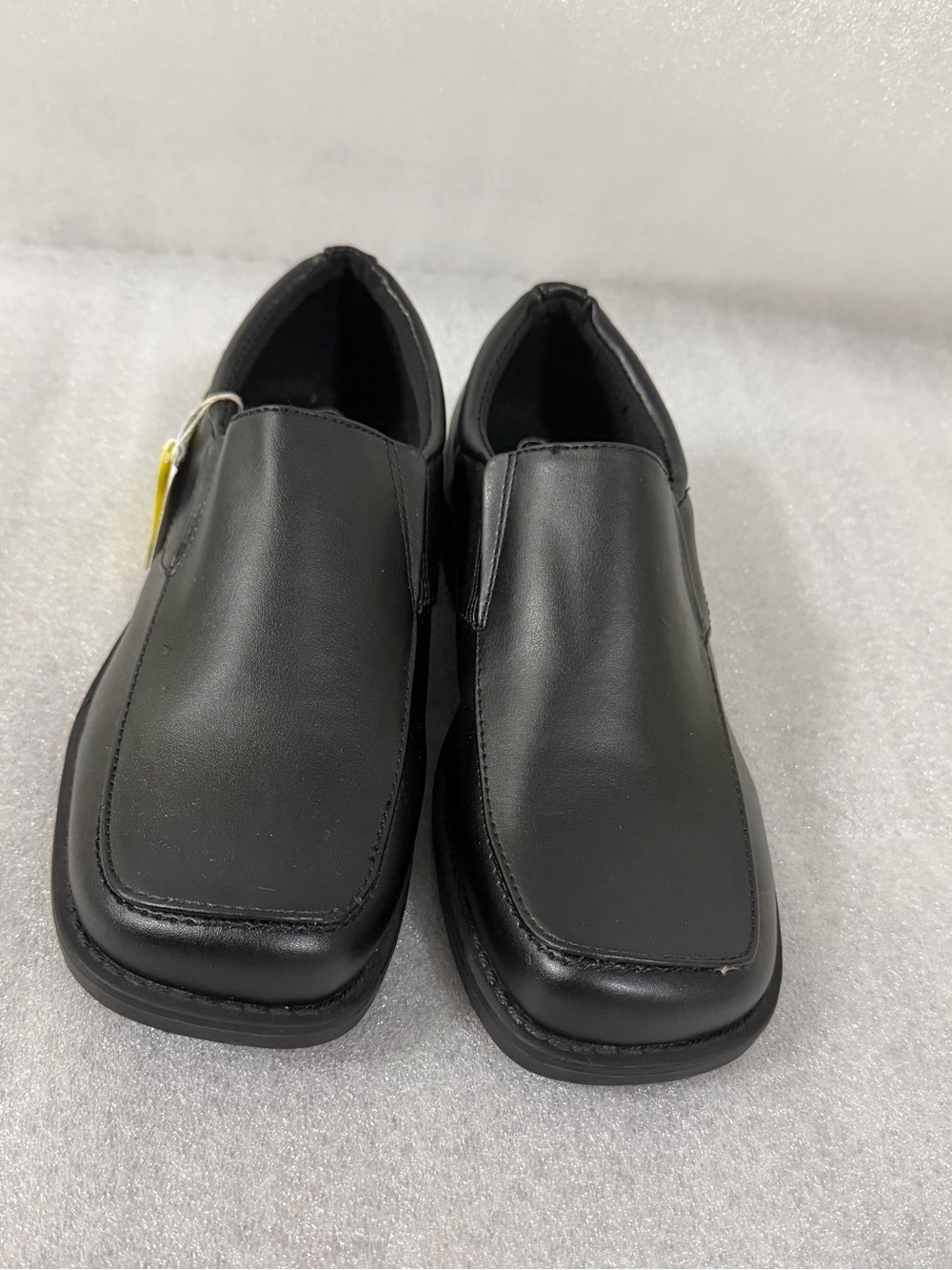 smartfit Black Slip-On Square Toe Kids Dress Loafers
